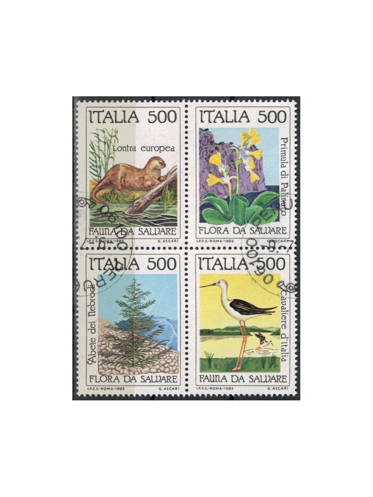 ITALIA 1985 Flora e fauna da salvare (blocco) 4v us