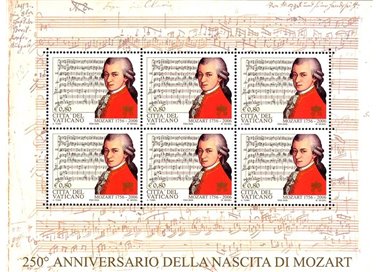 VATICAN 2006 Wolfgang Amadeus Mozart s/s MNH**