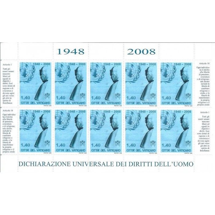 VATICANO 2008 Visita del Papa all'ONU MF MNH**