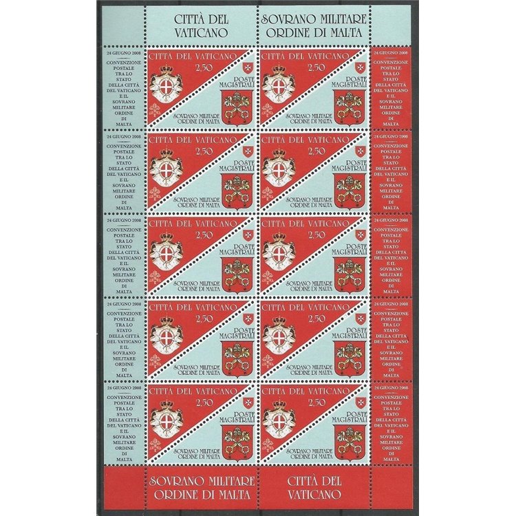 VATICANO 2008 Convenzione postale MF MNH**