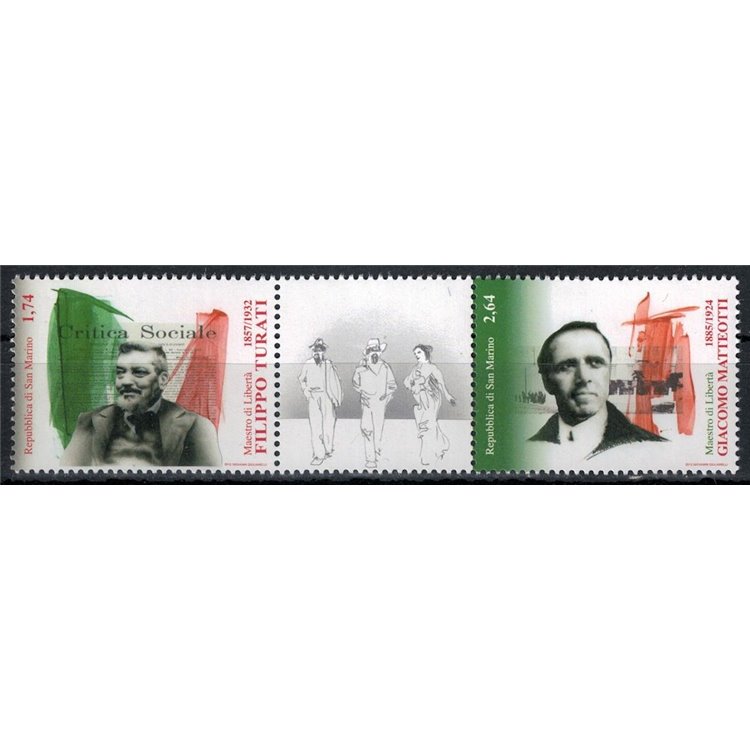 SAN MARINO 2012 Maestri di libertà 2v MNH**