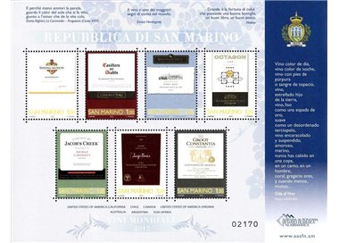 SAN MARINO 2012 Vini nel mondo BF MNH**