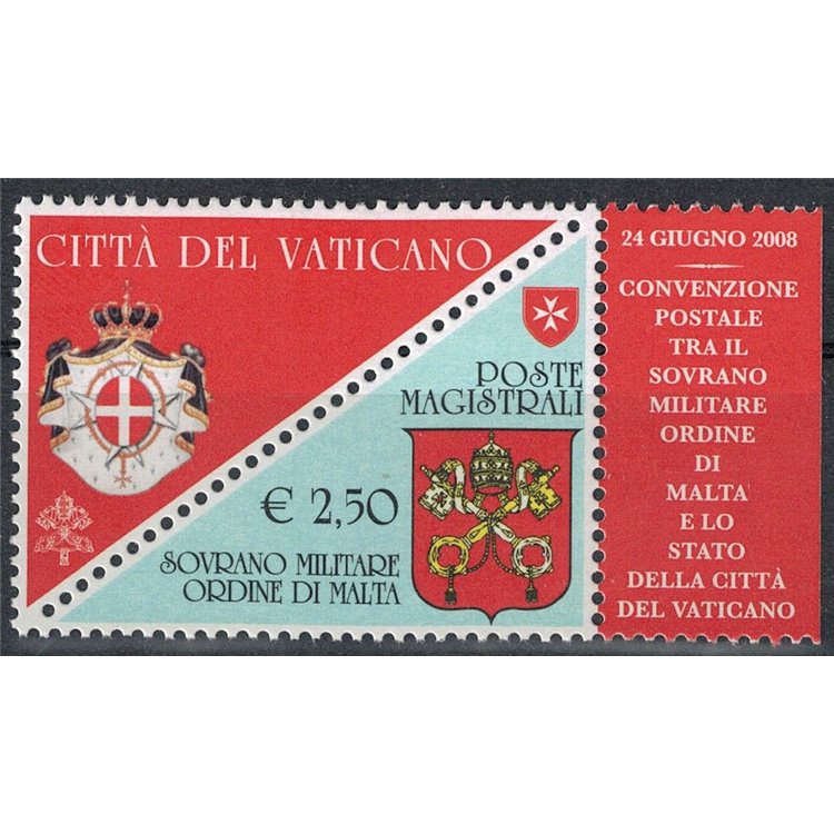 SMOM 2008 Postal Agreement with the Vatican MNH**