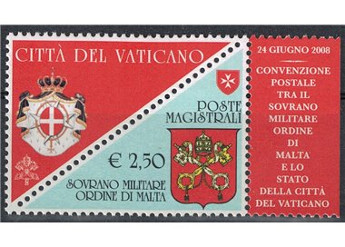 SMOM 2008 Postal Agreement with the Vatican MNH**
