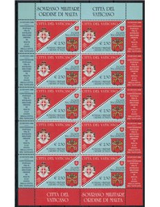 SMOM 2008 Postal Agreement with the Vatican m/s MNH**