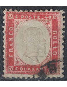 ITALIA REGNO 1862 Vittorio Emanuele II 40c carminio us