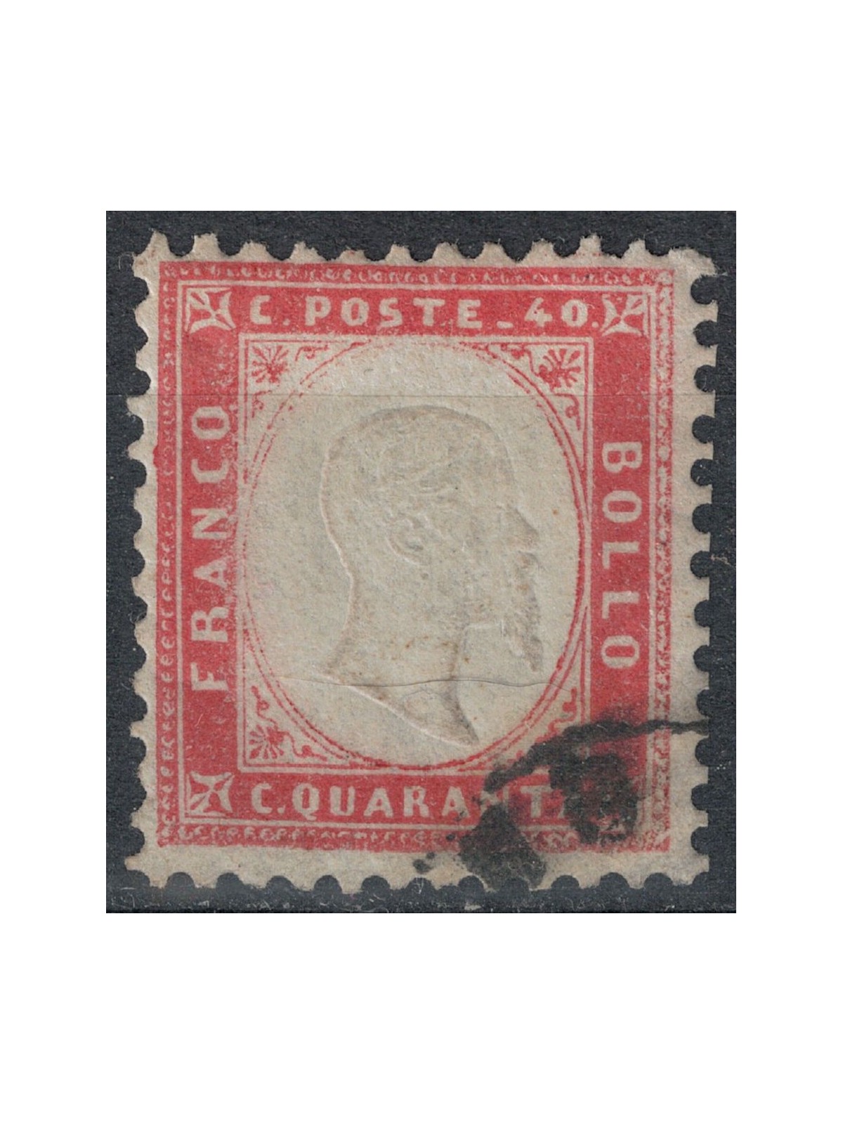 ITALY KINGDOM 1862 Vittorio Emanuele II 40c carmine us