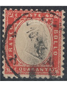 ITALIA REGNO 1862 Vittorio Emanuele II 40c carminio us