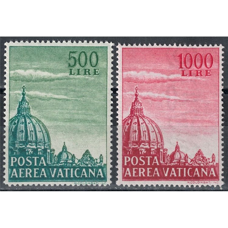 VATICAN 1958 Dome of St. Peter (airmail) 2v MH*