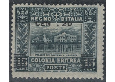ERITREA 1916 Variety 20c Pictorial, missing cent t MH*