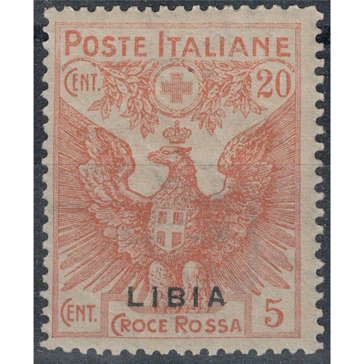 LIBYA 1915-16 Red Cross 20c + 5c (top bottom) MH*