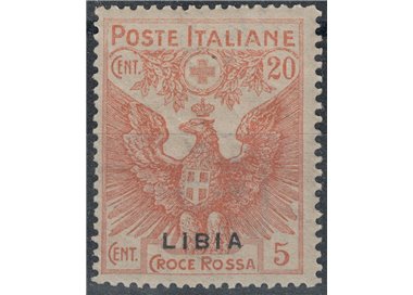 LIBYA 1915-16 Red Cross 20c + 5c (top bottom) MH*
