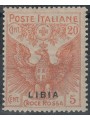 LIBIA 1915-16 Croce Rossa 20c + 5c (soprast. in basso)  MH*
