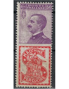 ITALY KINGDOM 1924-25 Advertising 50c (Singer) MNH**