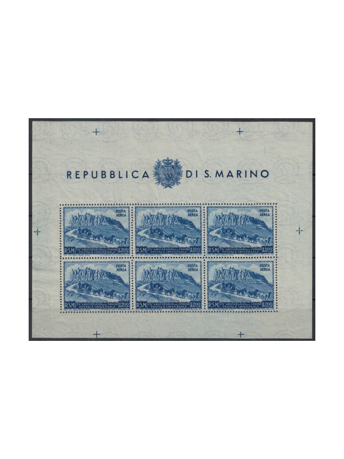 SAN MARINO 1950 Anniversary UPU (airmail) £200 s/s MNH**