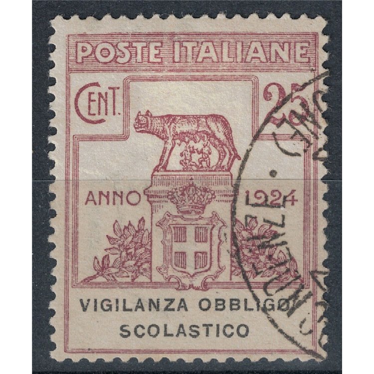 ITALIA REGNO 1924 Enti Semistatali, Vigilanza Obbligo Scolastico us ©