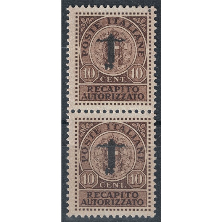 ITALIA RSI 1944 Varietà Recapito autorizzato, soprast. capovolta 2v MNH** ©