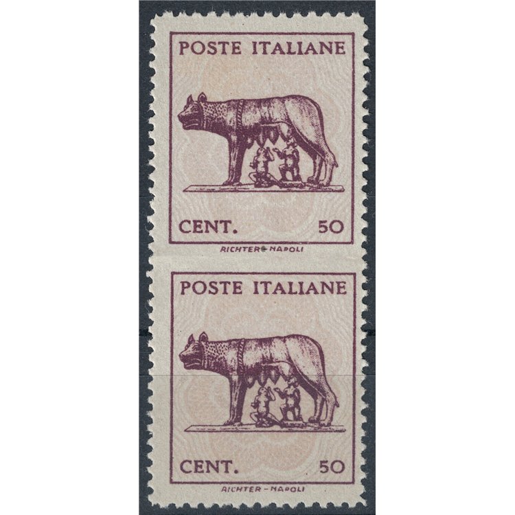 ITALY LIEUTENANCY 1944 Capitoline Wolf Variety (nd in the center) 2v MNH** ©