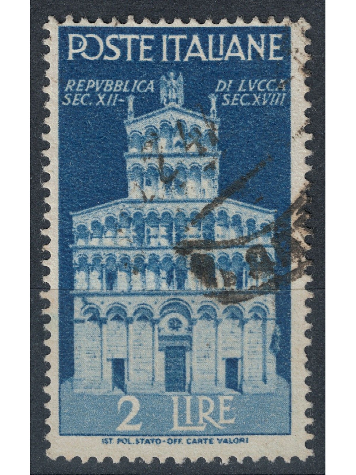 ITALIA 1946 Varietà £2 Avvento della, posiz. filigr. DA us