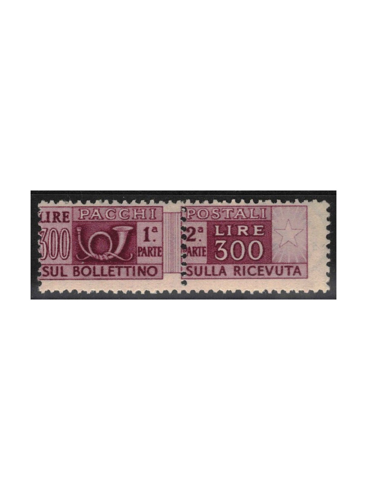 ITALIA 1946-51 Pacchi postali 300 £ lilla bruno MNH** ©