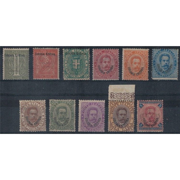 ERITREA 1893 Ordinary series 11v MNH** ©