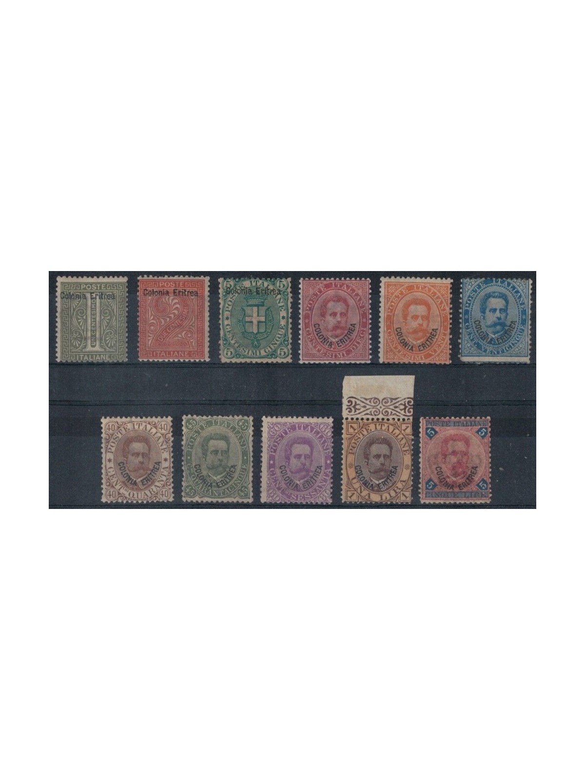 ERITREA 1893 Serie ordinaria 11v MNH** ©