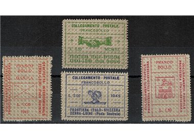 ITALY LIEUTENANCY 1945 Private Services, Italian-Swiss Border 4v MNH**