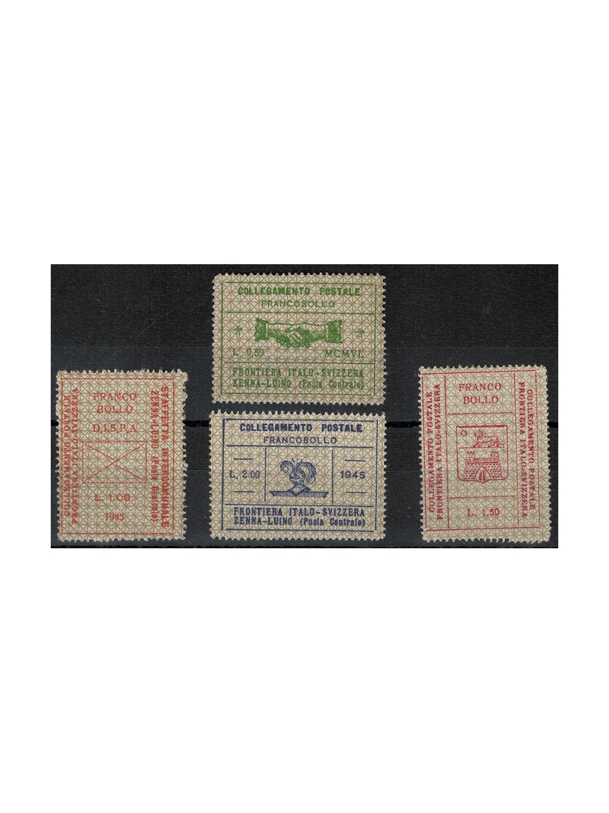 ITALIA LUOGOTENENZA 1945 Servizi Privati, Frontiera Italo-Svizzera 4v MNH**