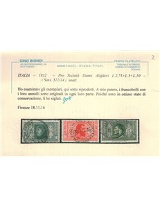 ITALIA REGNO 1932 Dante Alighieri 12v us ©