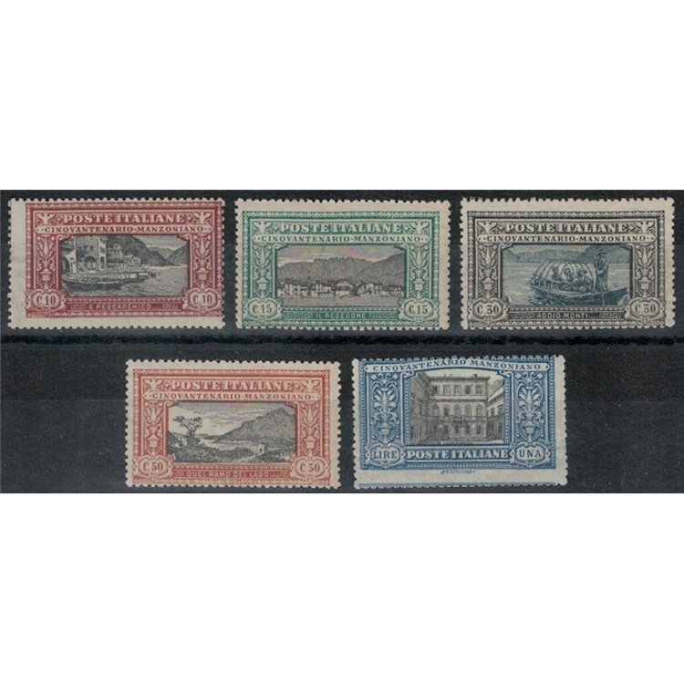 ITALIA REGNO 1923 Alessandro Manzoni 5v MNH** ©