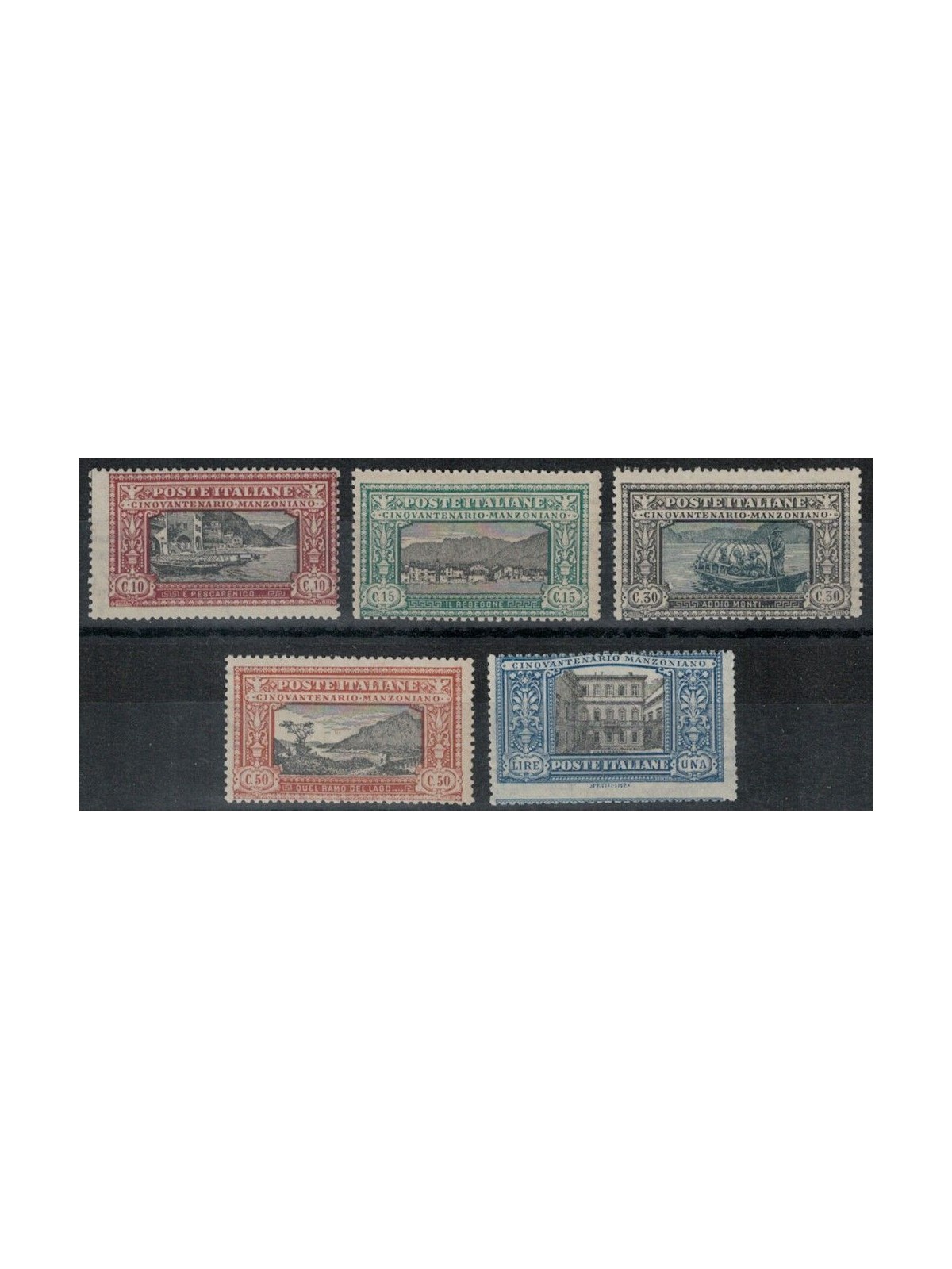 ITALIA REGNO 1923 Alessandro Manzoni 5v MNH** ©