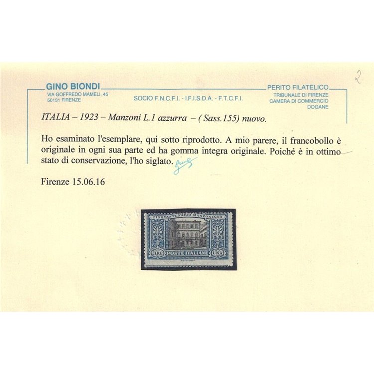 ITALIA REGNO 1923 Alessandro Manzoni 5v MNH** ©