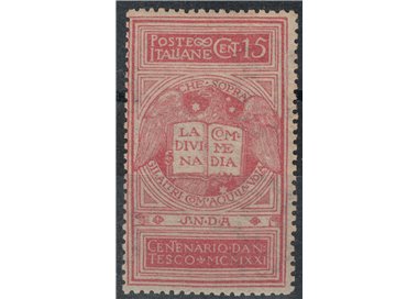 ITALIA REGNO 1921 Dante 15c rosa brunastro MNH** ©