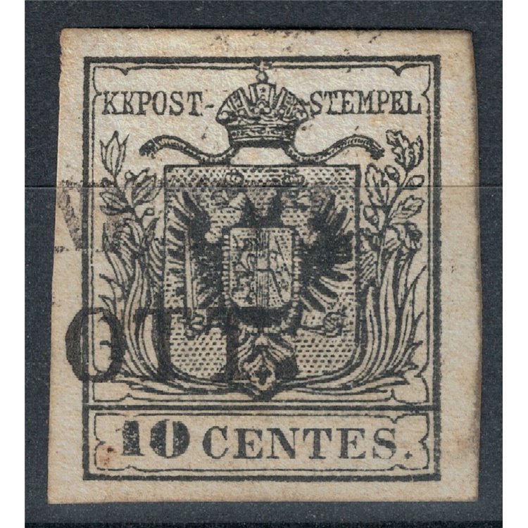 LOMBARDY-VENETIAN KINGDOM 1850 Coat of Arms 10c black us ©