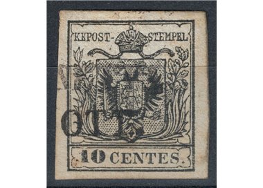 LOMBARDY-VENETIAN KINGDOM 1850 Coat of Arms 10c black us ©
