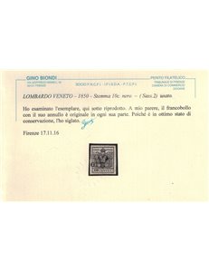 REGNO LOMBARDO VENETO 1850 Stemma 10c nero us ©