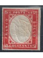 REGNO DI SARDEGNA 1861 Varietà 40c rosso, effigie capovolta MH* ©