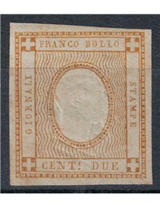 ITALY KINGDOM 1862 Variety 2c bistro with effigy instead of the MNH** number ©