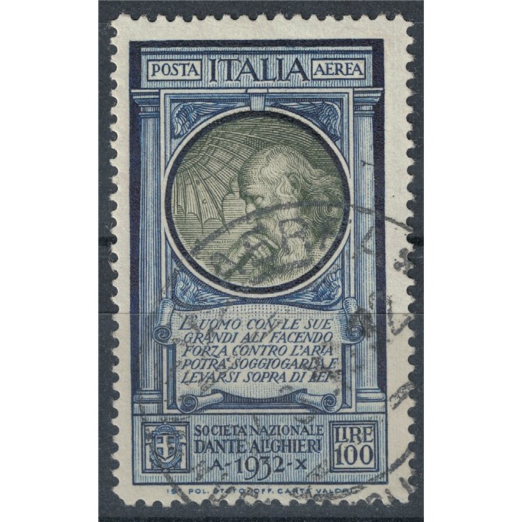 ITALY KINGDOM 1932 Dante Alighieri 100£ us ©