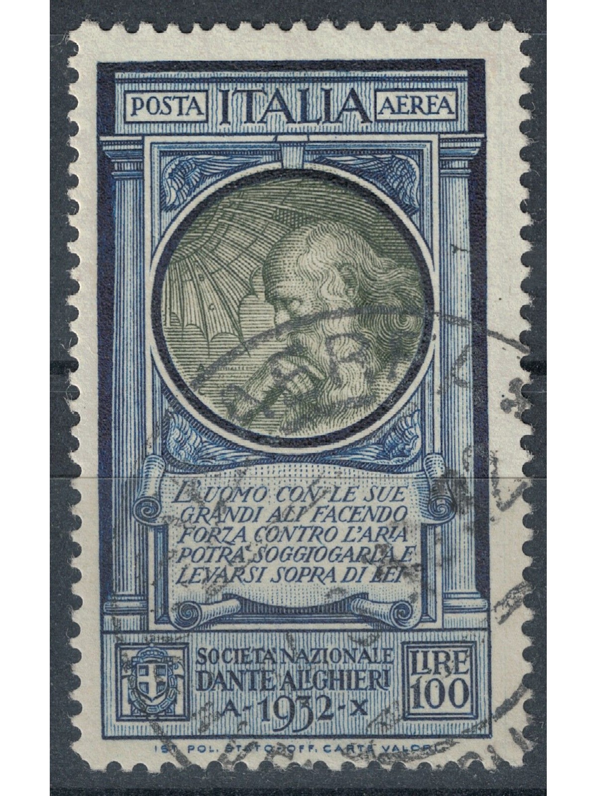 ITALY KINGDOM 1932 Dante Alighieri 100£ us ©