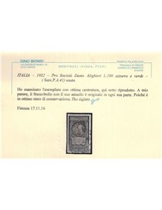 ITALIA REGNO 1932 Dante Alighieri 100₤ us ©