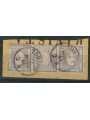 KINGDOM OF SARDINIA 1861 2c stamps for printed matter on fragment (strip of 3) ©