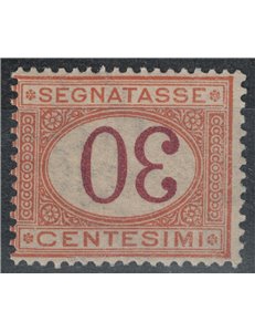 ITALIA REGNO 1890-94 Varietà Segnatasse 30c con cifra capovolta MNH**