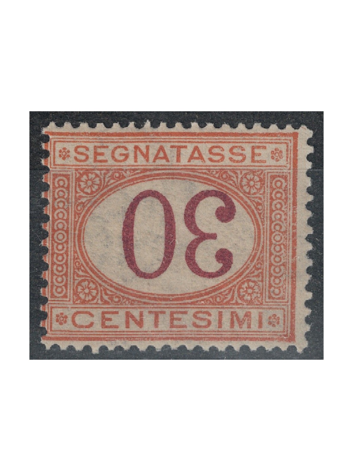 ITALIA REGNO 1890-94 Varietà Segnatasse 30c con cifra capovolta MNH**