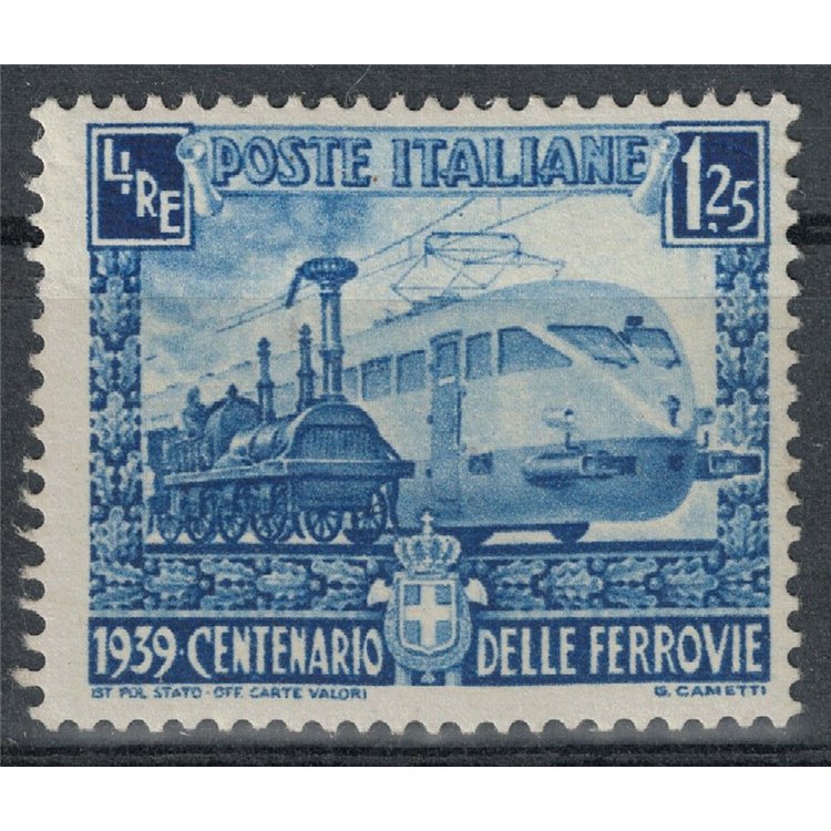 ITALY KINGDOM 1939 Variety £1.25 Railways with hyphen on smokestack MH*