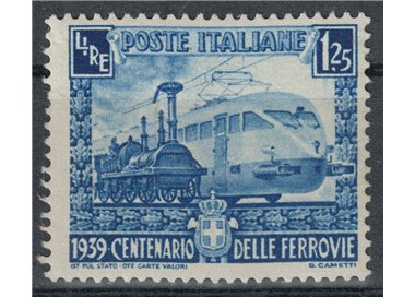 ITALY KINGDOM 1939 Variety £1.25 Railways with hyphen on smokestack MH*