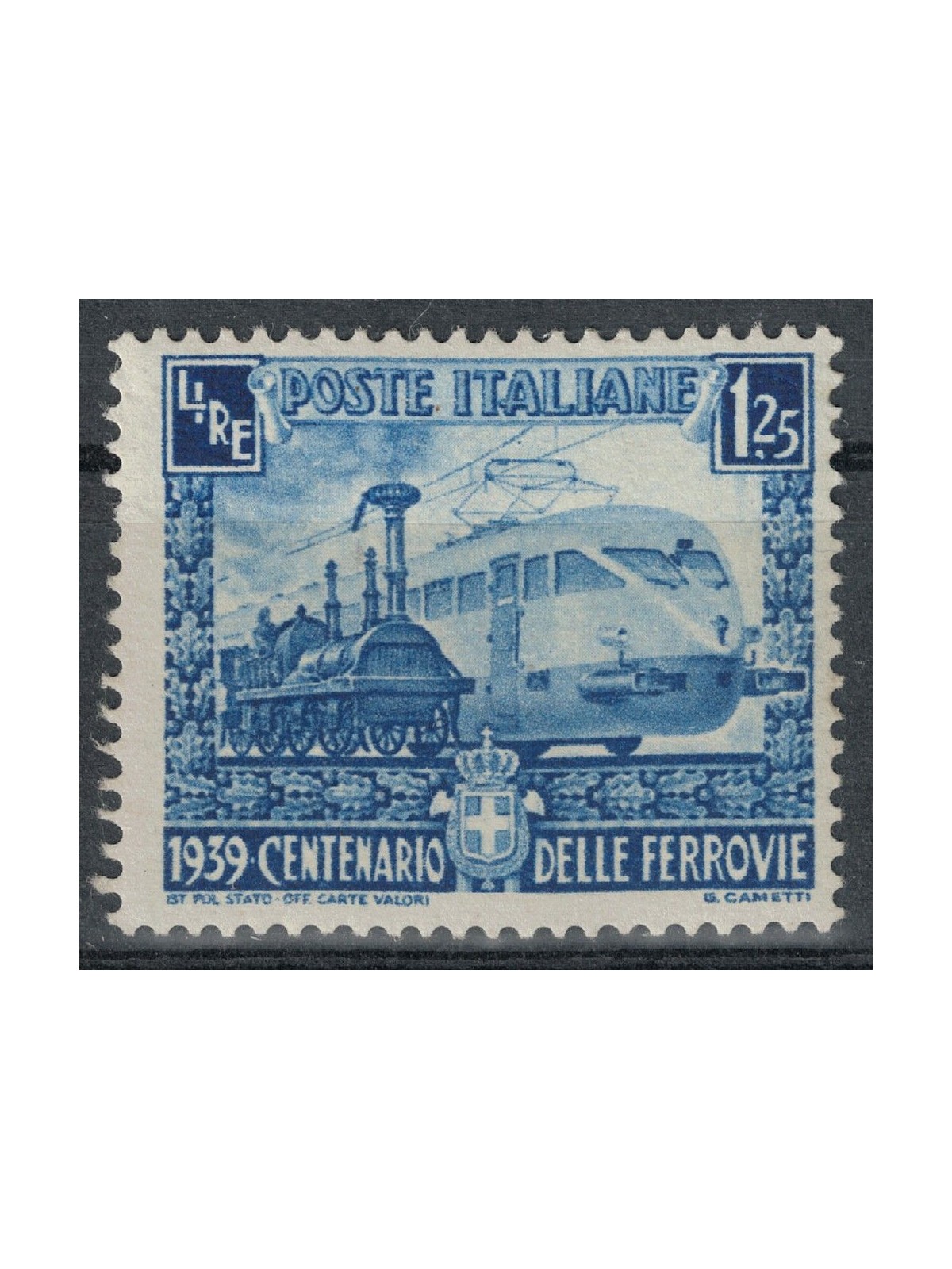 ITALY KINGDOM 1939 Variety £1.25 Railways with hyphen on smokestack MH*