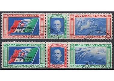 ITALY KINGDOM 1933 North Atlantic Cruise ROVI 2 triptychs us