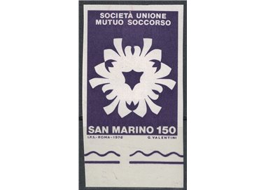 SAN MARINO 1976 Varietà Mutuo Soccorso (nd e sola stampa del violetto) MNH** ©