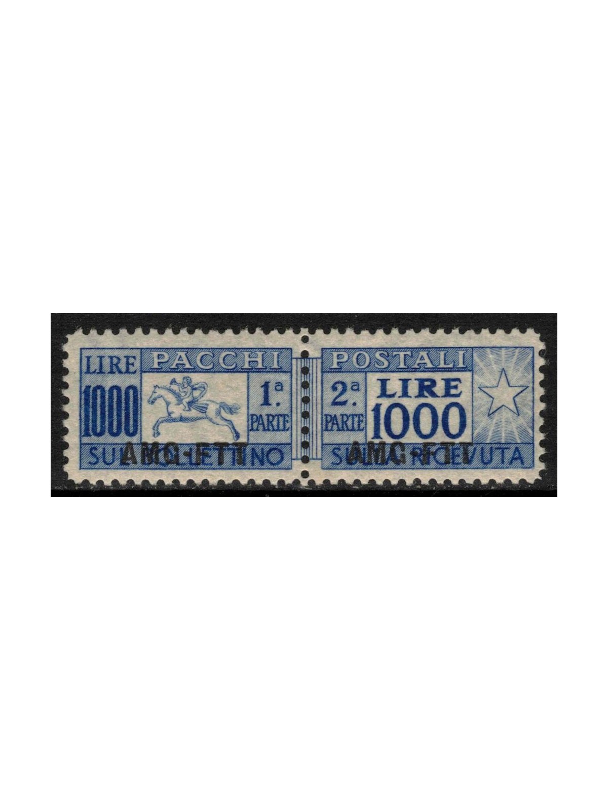 TRIESTE A 1954 Postal parcels £1000, horse (linear) MNH** ©